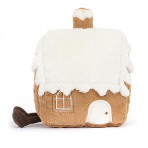 Peluche Amuseable Gingerbread House - Dimensions : L : 13 cm x l : 16 cm x h : 20 cm - Jellycat - A2GH