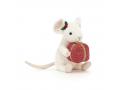 Peluche Merry Mouse Present - Dimensions : L : 7 cm x l : 9 cm x h : 18 cm - Jellycat - MER3P
