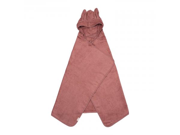 Hooded junior towel - bunny - clay