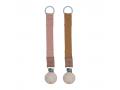 Pacifier Strap - Ochre - Old Rose - 2 pack - Fabelab - 2006238214
