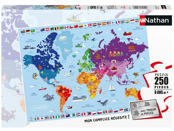 Puzzle 250 pièces - carte du monde