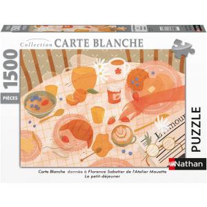 Puzzle Nathan 1500 pièces - Le petit-déjeuNathaner / FloreNathance Sabatier (CollectioNathan Carte blaNathanche) - Nathan puzzles - 87816