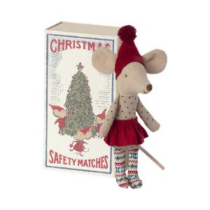 Maileg - 14-1700-01 - Souris de Noël dans la boîte d'allumettes, grande soeur, taille : H : 16 cm  (472084)