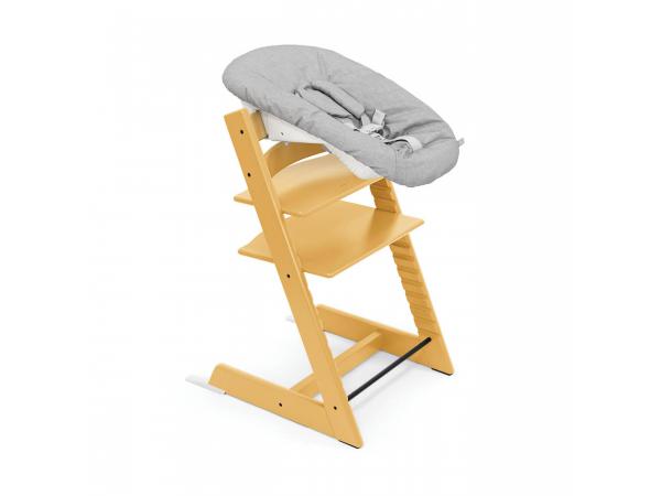 Chaise tripp trapp jaune tournesol avec newborn set