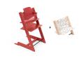 Chaise Tripp Trapp rouge chaud, coussin Lucky gris et babyset - Stokke - BU474