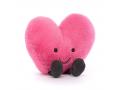 Peluche Amuseable Hot Pink Heart - l : 9 cm x H: 11 cm - Jellycat - A6HPH