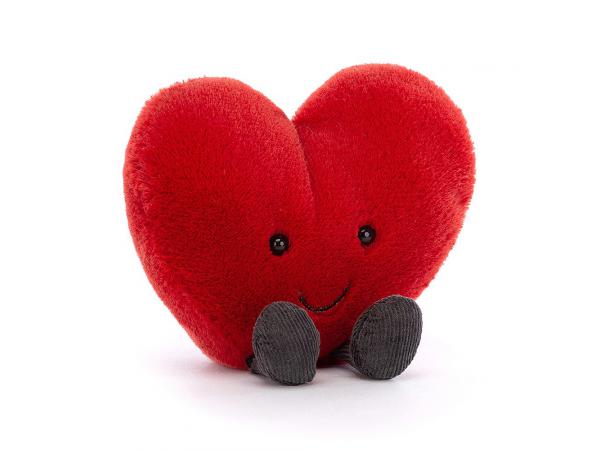 Peluche amuseable red heart - l : 9 cm x h: 11 cm