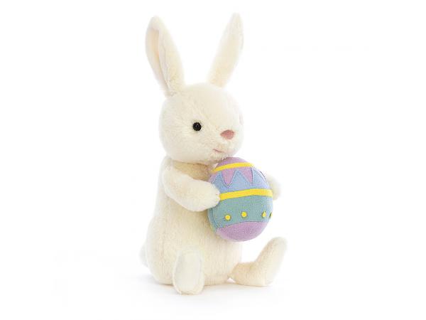 Peluche bobbi bunny with easter egg - l : 7 cm x h: 18 cm