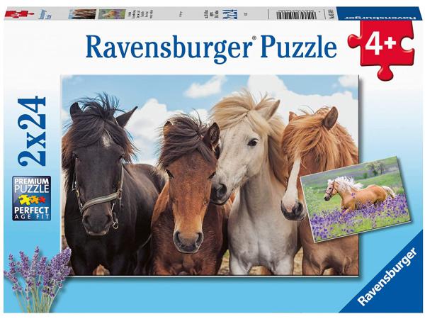 Puzzles 2x24 pièces - l'amour des chevaux