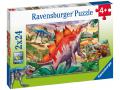 Puzzles enfants - Puzzles 2x24 pièces - Mammouths et dinosaures - Ravensburger - 05179