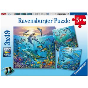 Puzzles 3x49  pièces -  Le monde animal de l'océan - Ravensburger - 05149