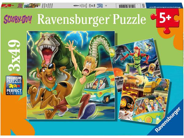 Puzzles enfants - puzzles 3x49 pièces - les aventures de scooby-doo