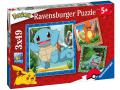 Puzzles enfants - Puzzles 3x49 pièces - Salamèche, Bulbizarre et Carapuce / Pokémon - Ravensburger - 05586