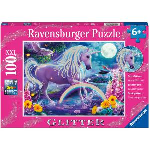 Puzzle 100  pièces - XXL - Licorne scintillante (Collection Paillettes) - Ravensburger - 12980