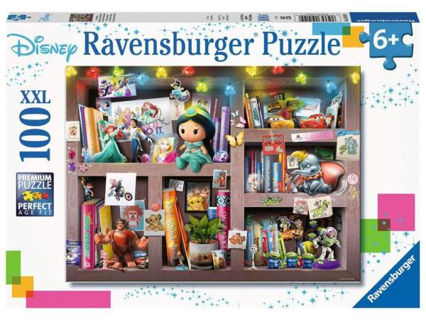 Puzzles enfants - puzzle 100 pièces xxl - l'étagère du collectionneur disney