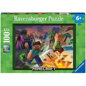 Puzzles enfants - Puzzle 100 pièces XXL - Monstres de Minecraft - Ravensburger - 13333