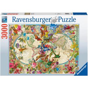 Puzzles adultes - Puzzle 3000 pièces - Carte de la flore et de la faune - Ravensburger - 17117