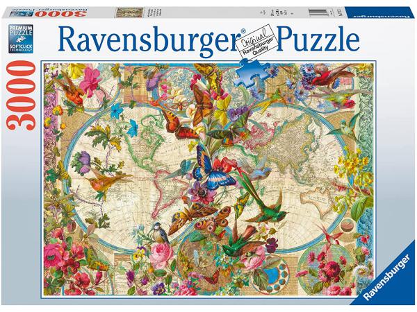 Puzzles adultes - puzzle 3000 pièces - carte de la flore et de la faune