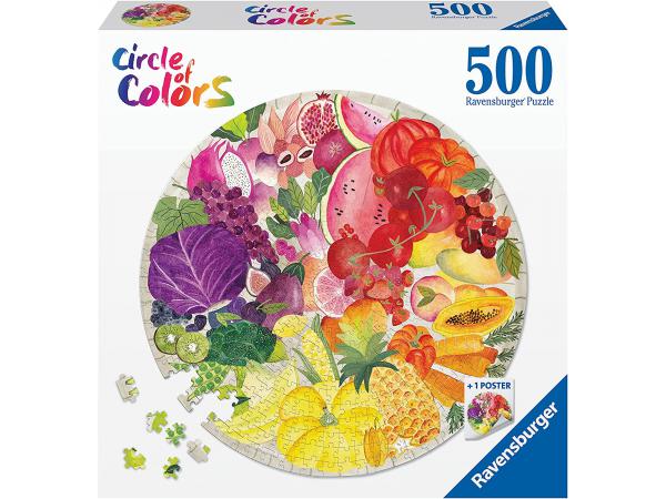Puzzles adultes - puzzle rond 500 pièces - fruits et légumes (circle of colors)