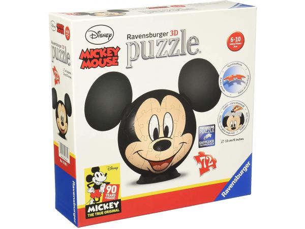 Puzzle 3d ball 72 pièces - disney mickey mouse