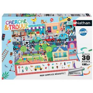 Puzzle 30 pièces - En ville (Cherche et trouve) - Nathan puzzles - 86151