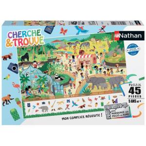 Puzzle 45 pièces - Au zoo (Cherche et trouve) - Nathan puzzles - 86152