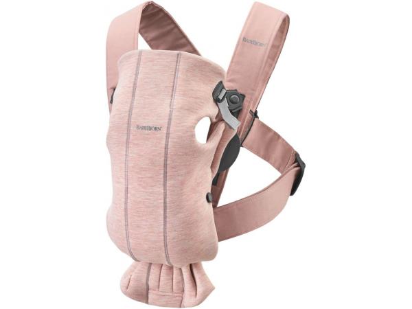 Porte-bébé mini rose clair en jersey 3d