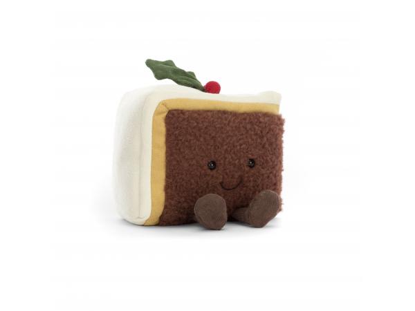 Amuseable slice of christmas cake - dimensions : l : 8 cm x l : 12 cm x h : 10 cm