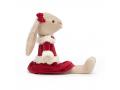 Peluche Lottie Bunny Festive - Dimensions : L : 6 cm x l : 10 cm x h : 27 cm - Jellycat - LOT3BFES