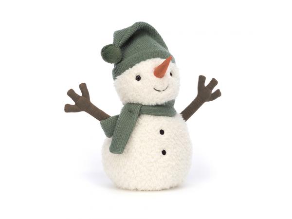 Maddy snowman (green) - dimensions : l : 12 cm x l : 12 cm x h : 18 cm