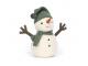Peluche Maddy Snowman Large (green) - Dimensions : L : 16 cm x  l : 16 cm x  h : 26 cm