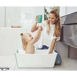Ensemble baignoire Flexi Bath® transparent vert et transat de bain nouveau -né (Transparent Green) - Stokke - 531508