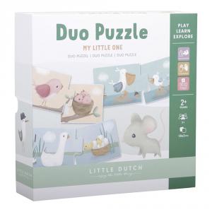 Duo puzzle en bois FSC - Flowers & Butterflies - Little-dutch - LD4764