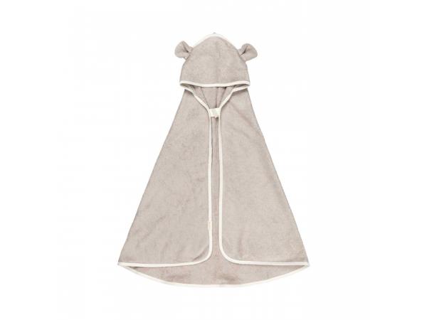 Hooded baby towel - bear - beige, beige-one size