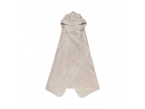 Hooded junior towel - bear - beige, beige-one size