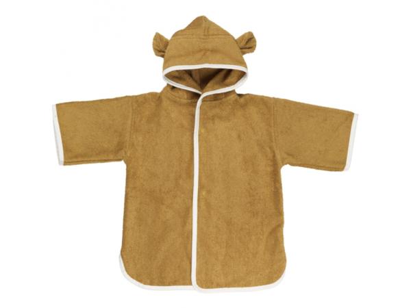 Poncho-robe - baby - bear - ochre, ochre-one size