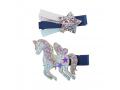 Boutique Pince à cheveux étoile licorne bleu marine, 2 styles assortis - Great Pretenders - 90808