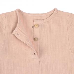 T-shirt manches longues en mousseline rose poudré 07-12 mois - Lassig - 1531040772-80