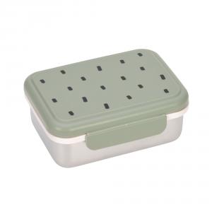 Boîte à goûter, lunch box inox Happy Prints olive clair - Lassig - 1210029581