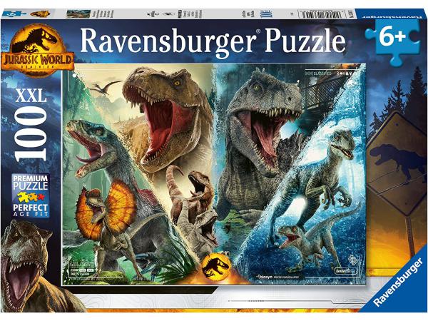Puzzles enfants - puzzle 100 pièces xxl - les espèces de dinosaures / jurassic world 3