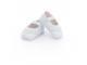 Chaussures blanches à bride avec dentelle pour poupée 34 cm