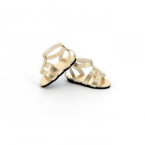 Sandales dorées pour poupée de 39 à 48 cm - Petitcollin - 603919