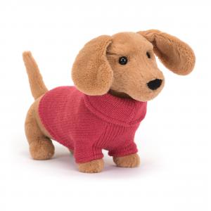 Sweater Sausage Dog Pink - L: 16 cm x l: 7 cm x h: 14 cm - Jellycat - S3SDP