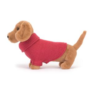 Sweater Sausage Dog Pink - L: 16 cm x l: 7 cm x h: 14 cm - Jellycat - S3SDP