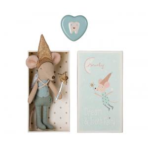 Tooth fairy mouse in matchbox - Blue - Maileg - 16-1739-02