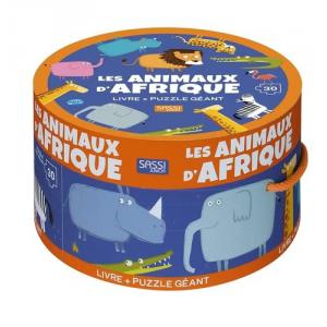 PUZZLE BOITE RONDE - LES ANIMAUX D'AFRIQUE - Sassi - 311169