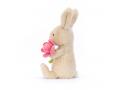 Bonnie Bunny with Peony - L: 6 cm x l: 8 cm x h: 15 cm - Jellycat - BONB3P