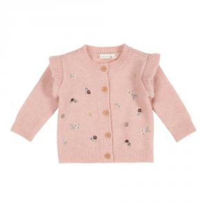Cardigan en tricot avec broderie Soft Pink  - 86 - Little-dutch - CL25355701