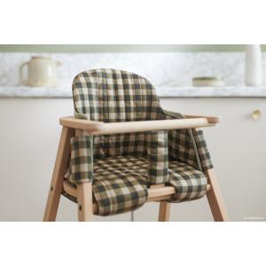Coussin chaise haute growing green - GREEN CHECKS - Nobodinoz - GGCHAIRCUSHION-040
