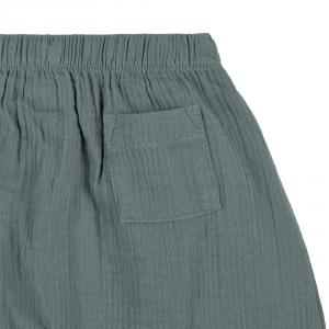 Pantalon en mousseline GOTS vert pétrole, 74/80, 7-12 mois - Lassig - 1531043597-80